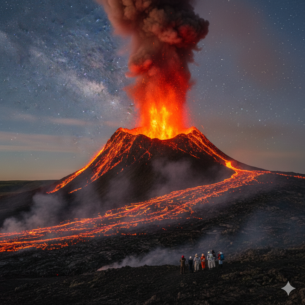 Видео от изригването на вълкана в Исландия